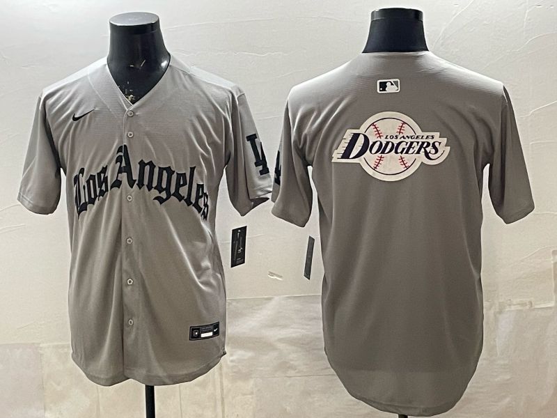 Men 2026 Los Angeles Dodgers Blank Grey Five generations Nike MLB Jersey style 0011